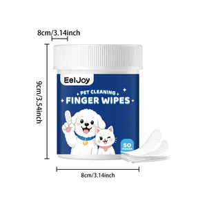 Toallitas limpiadoras de dedos EELJOY para higiene dental de mascotas, 50 unidades, 9x8cm