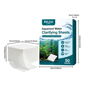 Detaillierte Maße der EelJoy Aquarium-Wasserklärungstücher 50er Box und Stapel-Ansicht