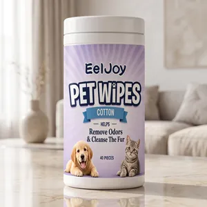 Toallitas de algodón EelJoy para limpiar olores en perros y gatos, paquete de 40 unidades