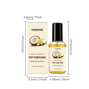 YEGBONG 100ml pet perfume spray with vanilla coconut scent packaging dimensions