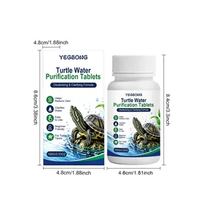 Abmessungen und Verpackung der YEGBONG Schildkrötenwasser Reinigungstabletten zur Aquariumspflege