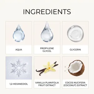 Natural ingredients for pet perfume spray with vanilla and coconut extract