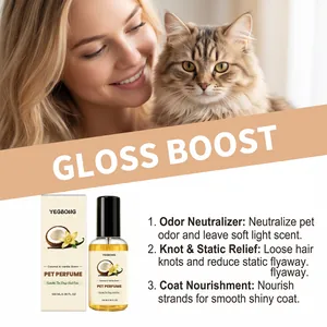 Detail showing coconut and vanilla pet perfume benefits for cats and dogs