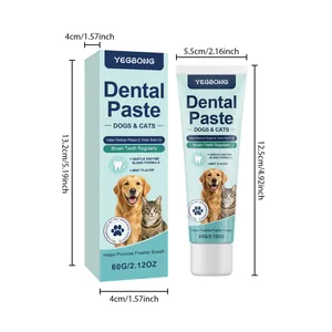 Product dimensions of YEGBONG 60g mint flavored dental paste for dogs and cats
