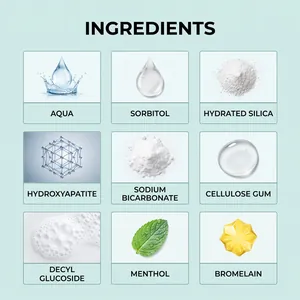 Detailed ingredient chart for YEGBONG pet toothpaste showing natural cleaning components