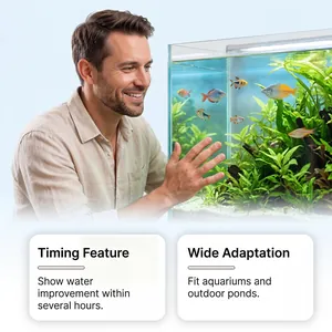 Premium aquarium water clarifier powder for rapid improvement of fish tank clarity