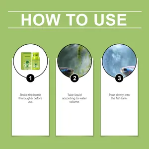 Detailed step-by-step instructions for using aquarium water purification solution.