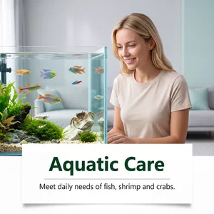 Clear aquarium water detail with fish for aquatic care and water clarification powder