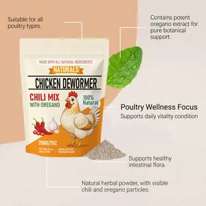 Natural herbal chicken dewormer powder with oregano and chili particles for poultry