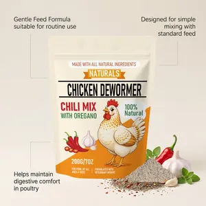 Natural chicken dewormer chili mix powder supplement for poultry digestive health comfort