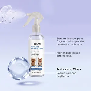 Vue détaillée du spray lissant EelJoy pour animaux au parfum de lavande et à l'éclat.