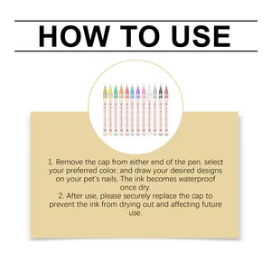 Guide d'utilisation détaillé des feutres de vernis à ongles multicolores pour animaux