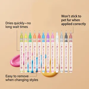 Set de 12 stylos vernis à ongles pour animaux, séchage rapide, pour chiens et chats