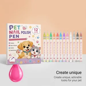 Set professionnel de 12 stylos vernis à ongles pour chiens et chats séchage rapide