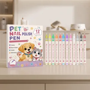 Stylo Vernis à Ongles Professionnel pour Animaux Séchage Rapide Multicolore Stylos de Peinture pour Griffes de Chien et Chat Outils de Toilettage Colorés