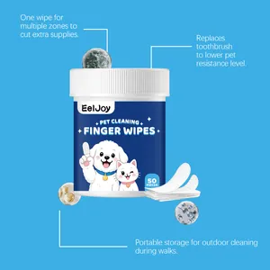 Detalles de las toallitas para dedos EelJoy para la limpieza bucal y dental de mascotas
