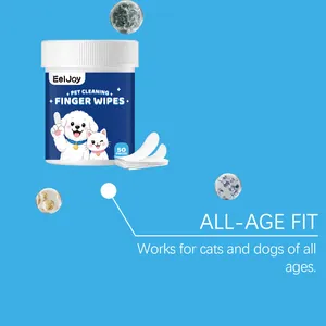 Toallitas EelJoy para limpieza de dedos de mascotas, 50 unidades para perros