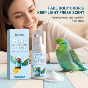 EelJoy 30ml parrot dry cleaning foam for odor elimination and bird feather cleaning.