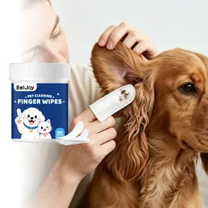 EELJOY Toallitas de Limpieza para Dedos para Mascotas Perros Gatos Desechables No Tejidas Dientes Dentales Oído Ojo Toallitas