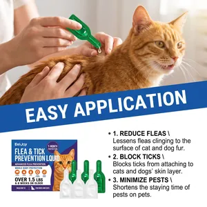 EelJoy monatliche Floh- und Zeckenschutzmittel Applikatoren für Katzen und Hunde Kur