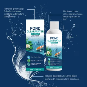 Professional pond clear water formula bottle detail for aquarium sediment reduction