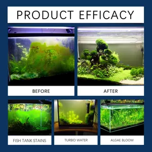 Efficacy comparison of aquarium water clarifier for turbid water and algae bloom