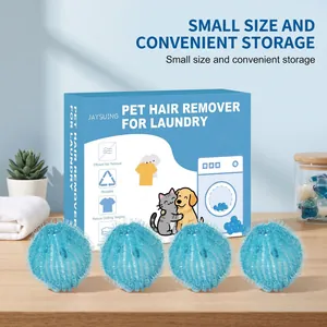 JAYSUING blue reusable laundry pet hair remover balls for efficient fur cleaning in washer