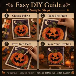 Complete step-by-step DIY guide for Halloween pumpkin punch needle embroidery kit