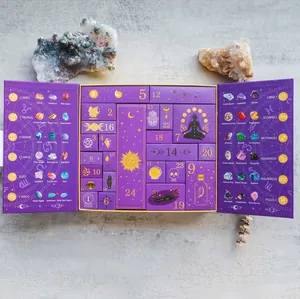 Detailed view of the 24-day Reiki Crystal Halloween advent calendar box