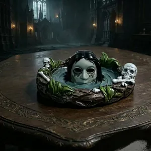Detailliertes Halloween-Totenkopf-Mikrolandschaft-Ornament für gotische Deko