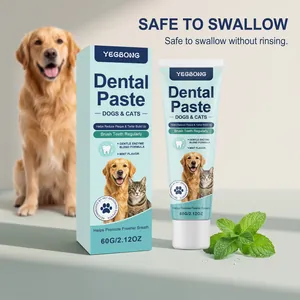 Detail view of YEGBONG dental paste with mint flavor for dog and cat oral care