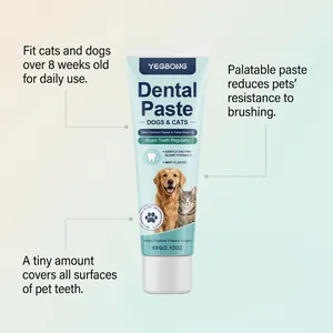 Detailed view of YEGBONG pet dental paste for dogs and cats featuring a refreshing mint flavor