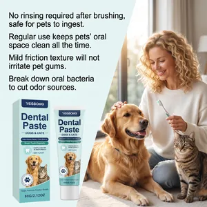 YEGBONG dental paste for dogs and cats featuring gentle mint flavor and usage scene
