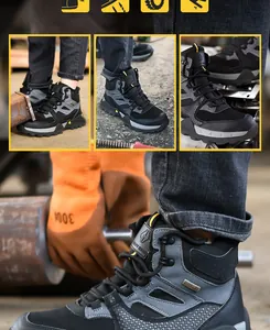 Atmungsaktive High-Top-Sicherheitsschuhe mit Gummisohle für industriellen Schutz
