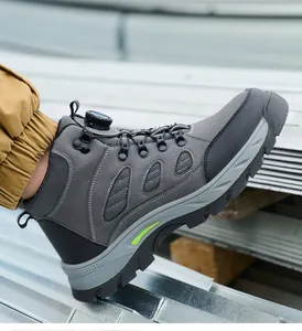 Botas de trabajo de seguridad profesionales con punta de acero y cierre de rueda