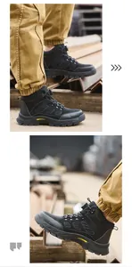 Botas de seguridad altas para hombre con hebilla giratoria y punta de acero pro