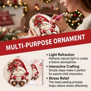 DIY Christmas gnome diamond art kit for interactive festive home crafting decoration
