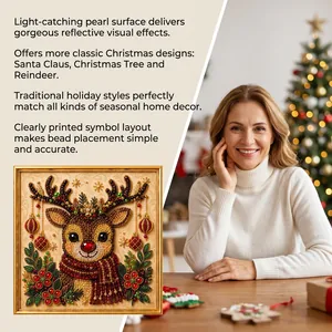 Festives DIY Weihnachts-Perlen-Diamantbild mit süßem Rentier-Design und Weihnachtsdeko