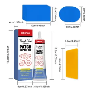 Comprehensive Jakehoe vinyl glue patch repair kit with dimensions for inflatable mattress