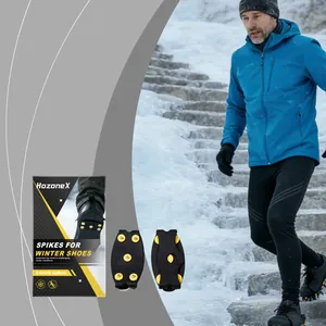 Professionelle HOZONEX Antirutsch-Eiskrallen für Winterschuhe bei Outdoor-Wanderungen