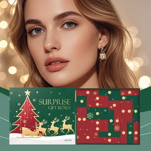 Calendrier de l'avent beauté de Noël avec 24 boîtes surprises et un design festif