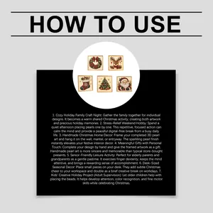 Instructional guide for DIY 5D Christmas pearl art painting kit for holiday home decor