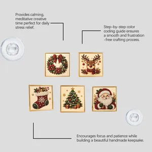 Detailed view of 5D DIY diamond pearl painting kits with festive Christmas patterns