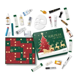 Calendrier de l'avent beauté de Noël avec 24 surprises de soins de la peau et de maquillage