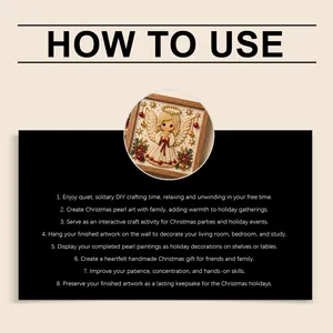Guide showing benefits of Christmas 3D texture glitter pearl art kit for home decor