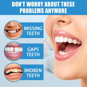 Professional tooth repair kit illustrating solutions for missing, gapped and broken teeth.