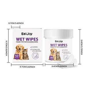 EELJOY salviette per la pulizia dei denti degli animali 50 pezzi dettagli box