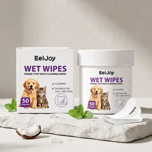EELJOY Salviette per la Pulizia dei Denti degli Animali in Tessuto non Tessuto Cura Orale Per Cani E Gatti Profumo di Menta e Cocco