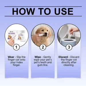 Guida visiva completa all'uso delle salviette EELJOY per la pulizia dei denti dei cani