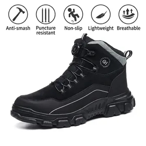 Zapatos de Seguridad de Caña Alta para Hombre Puntera de Acero Botas de Trabajo Resistentes a Perforaciones Transpirables Calzado de Protección